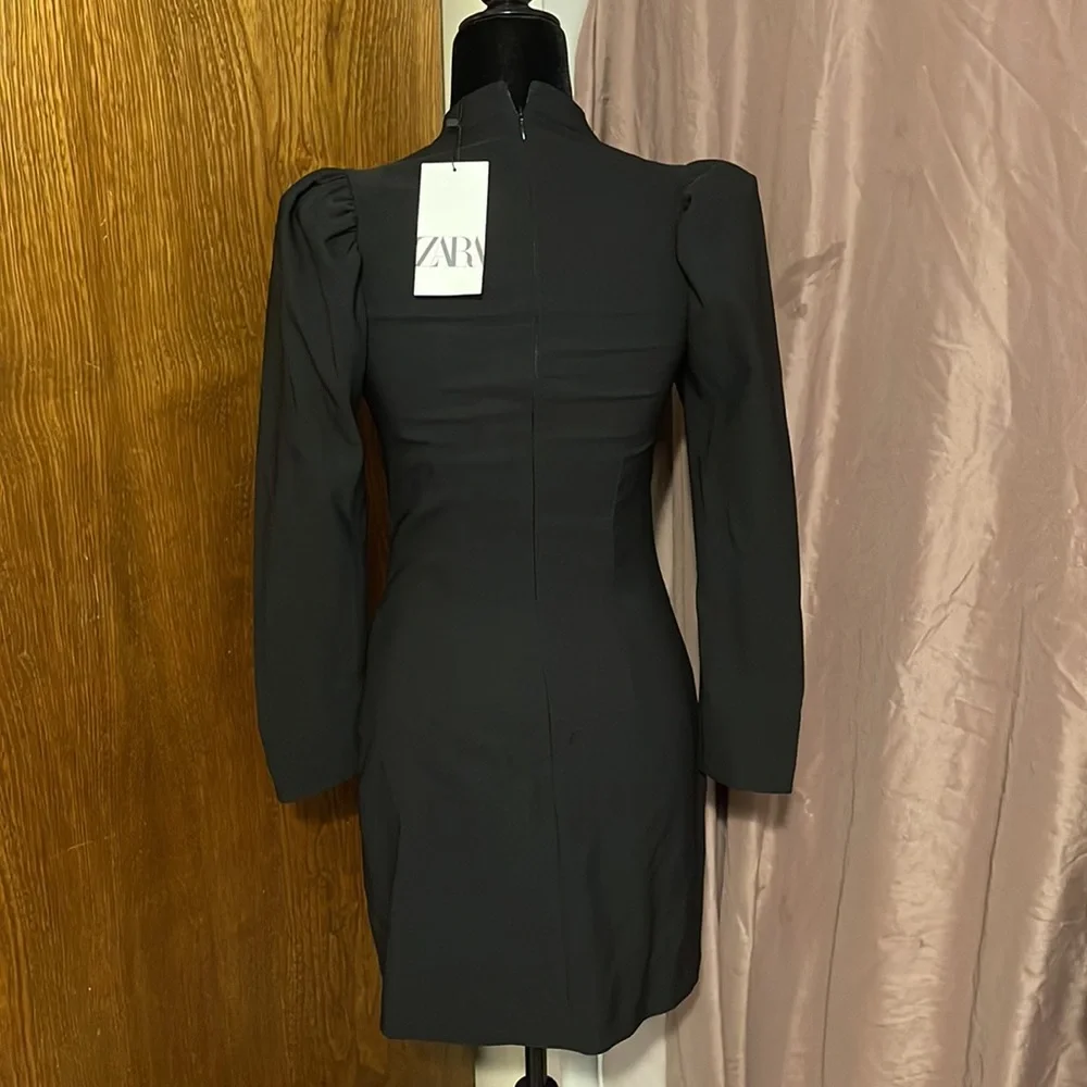 Zara NWT long puffed sleeve mini dress,sz.S - Picture 2 of 5